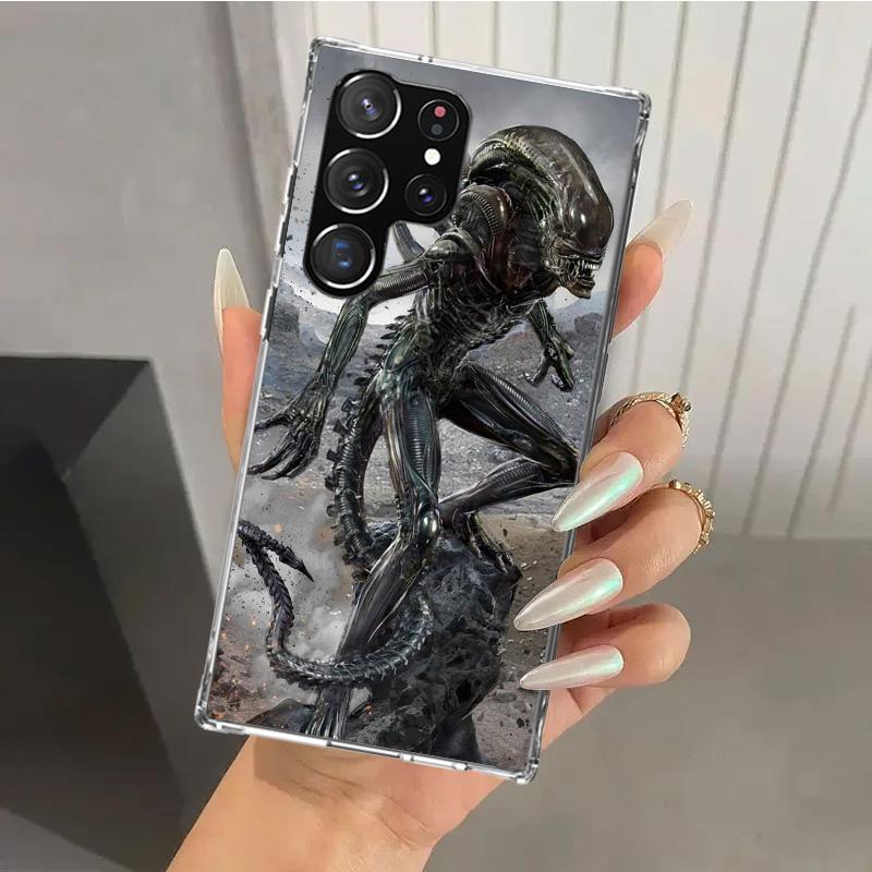 Alien Vs Predator Bemalte Handyhülle für Samsung Galaxy S26 S24 S23 Ultra S25 Edge S22 S21 Plus S20 FE + Weiche Druckschale Funda