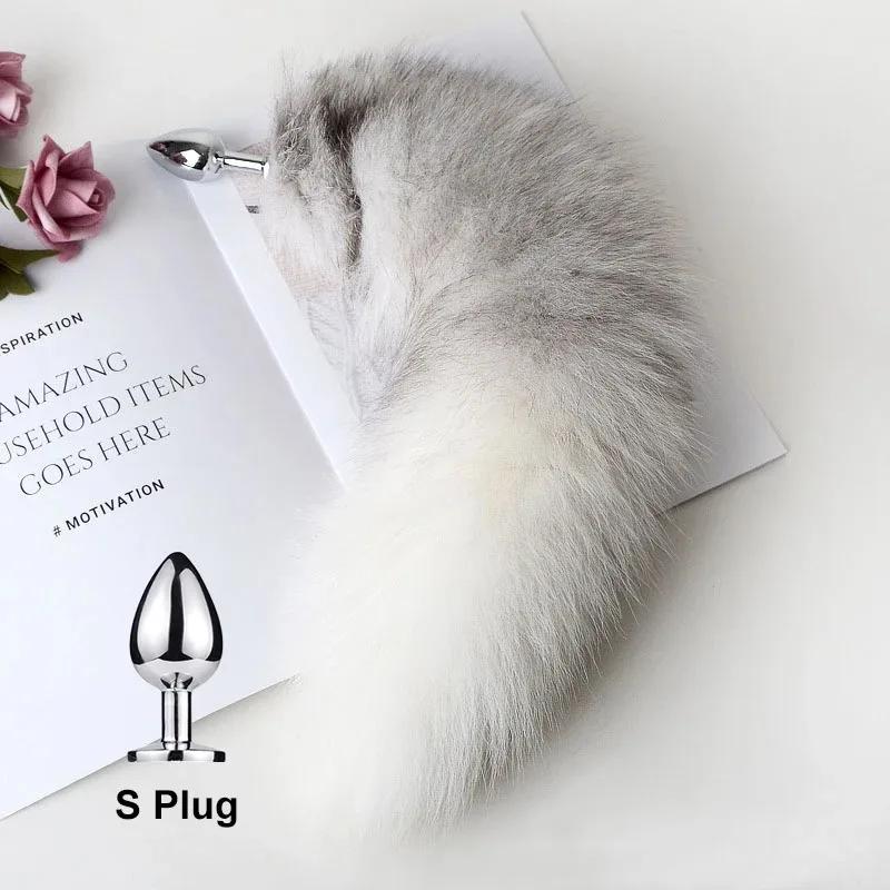 Anal Plug with Real Fox Tail for Woman Separable Cosplay Butt Plug Anal Adult Products Masturbator Man Female Couples Sex Toys