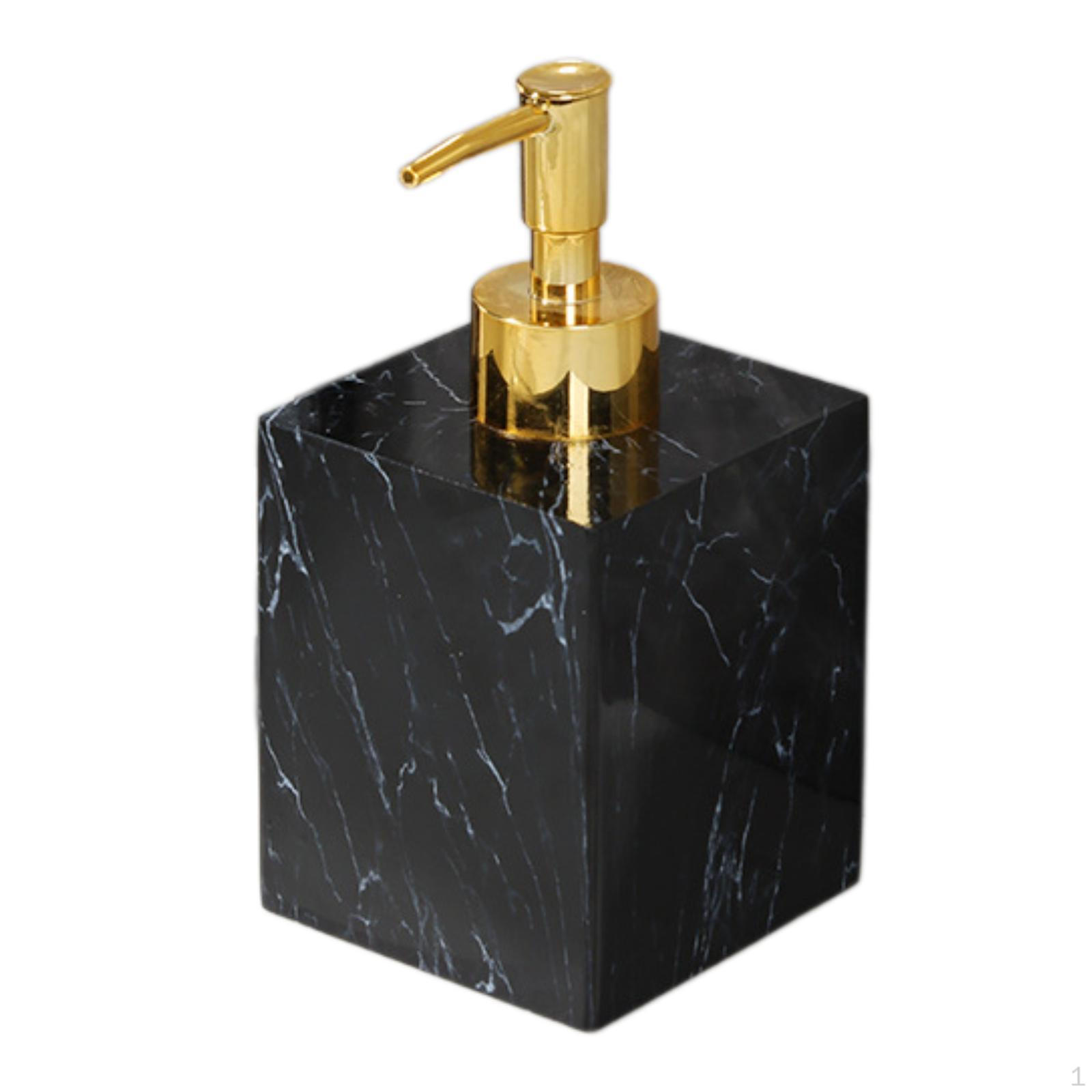 Dozownik mydła 400 ml z marmurowym wzorem do stosowania na blacie gold head black