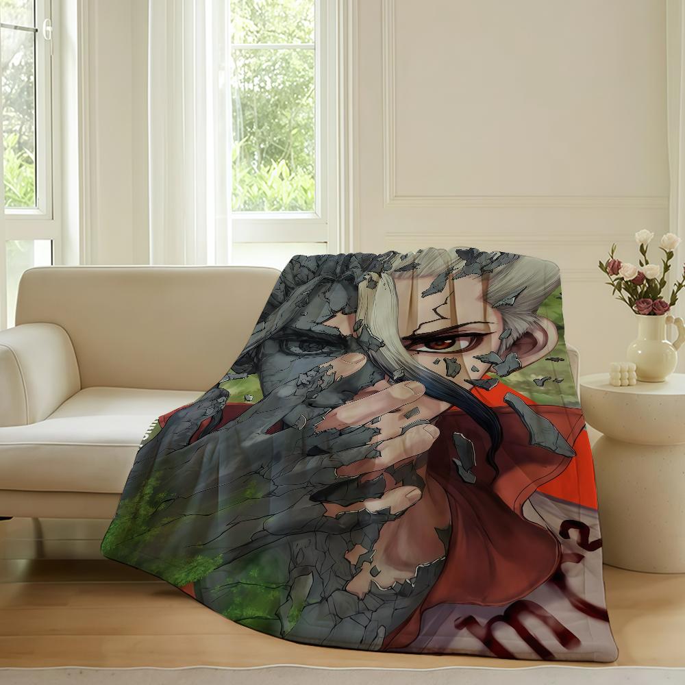 Adventure anime Dr. STONE Blanket For Sofa Office Bed Plane Travel Sleep Read Relax Camping Soft And Warm