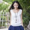 Spring Summer Women's Tanks Sleeveless O-Neck Summer Shirt 9 Color Solid Casual Cotton Linen Vintage Women Clothes Vest Top
