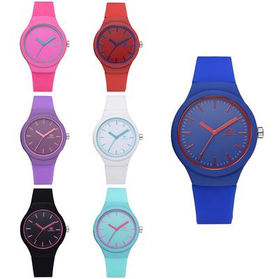 Ladies Solid Pattern Wristwatch Clock Silicon Strap Fashion Women Watches Casual