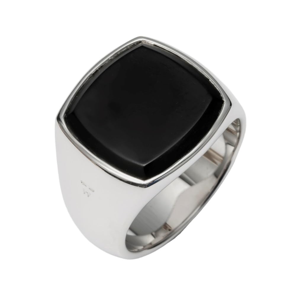 

Tom Wood BLACK ONYX Sterling Silver 925 White Rhodium Plated Cushion Black Onyx Ring 100305 BLACK 52 ONYX/SILVER [Used]
