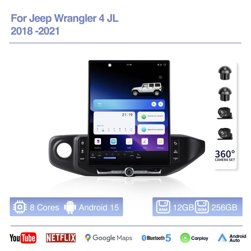 16.2 Inch 7870 Android 15 Car Radio For Jeep Wrangler 4 JL 2018 2019 2020 2025 Carplay Android AUTO Upgrade GPS