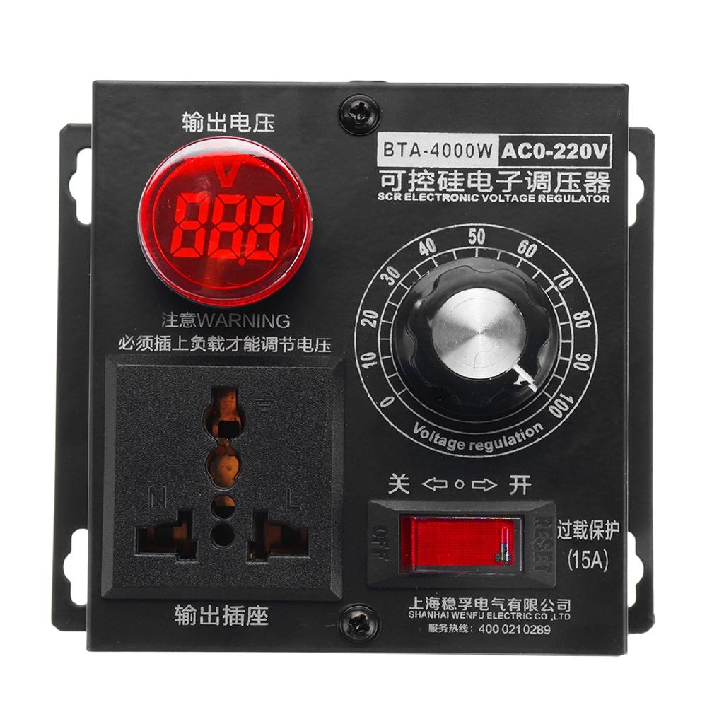 220V AC 4000W Control Controller Variable Voltage Regulator Motor Speed Fan