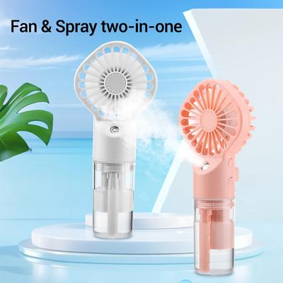 Portable Handheld Fan USB Rechargeable Mini Misting Fan 4-speed Wind Speed Outdoor Hydration Instrument Summer Cool Small Fan