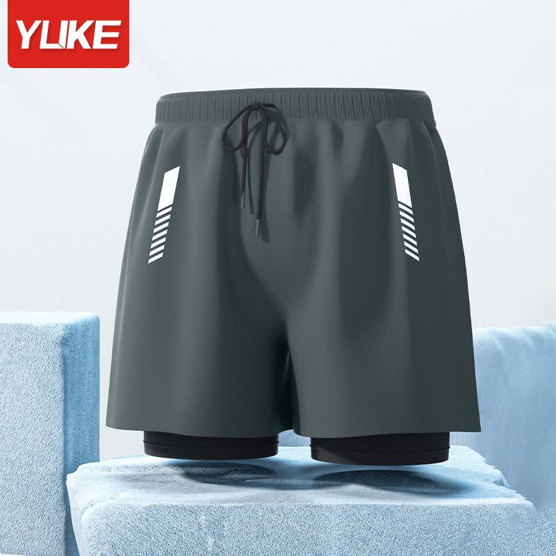 Herren Doppellagige Square-Leg Badehose - Fünf-Punkt-Stil, Anti-Peinlichkeit, Professionelle Strandbekleidung für Erwachsene.