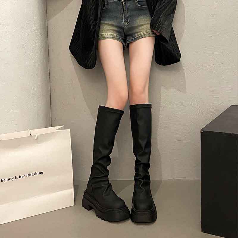 Trendy brand boots women's autumn 2024 new fashion small long boots tall knight boots brown thin boots