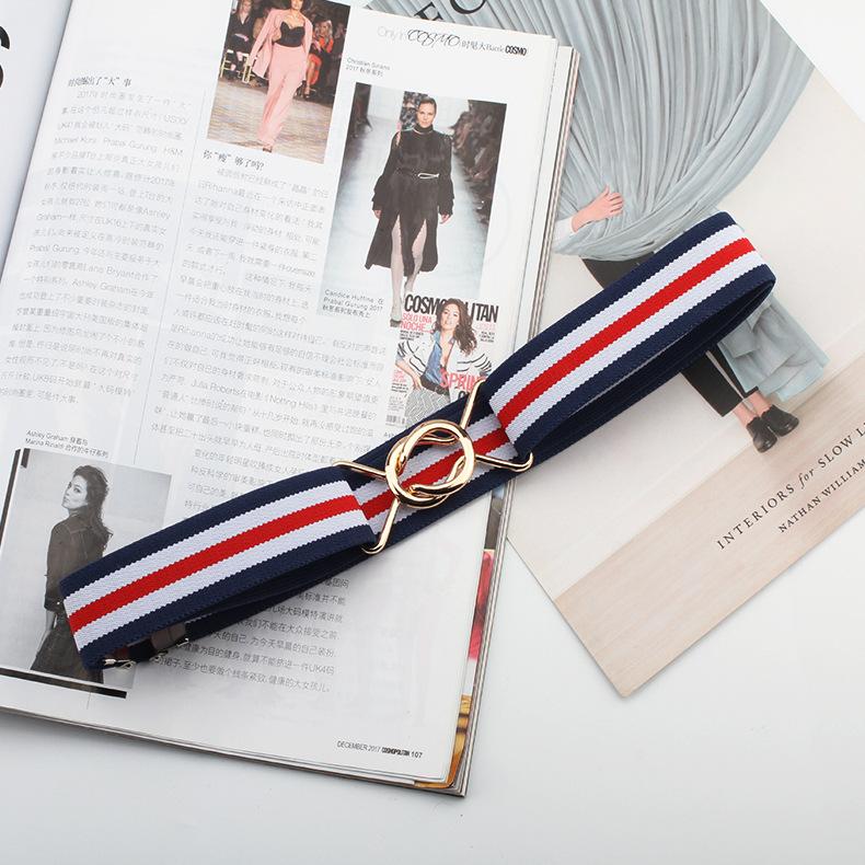 

Ленивый ремень Эластичный Эластичный Джинсовый ремень Женский Декоративный Пояс-печать на талии Без пробивания