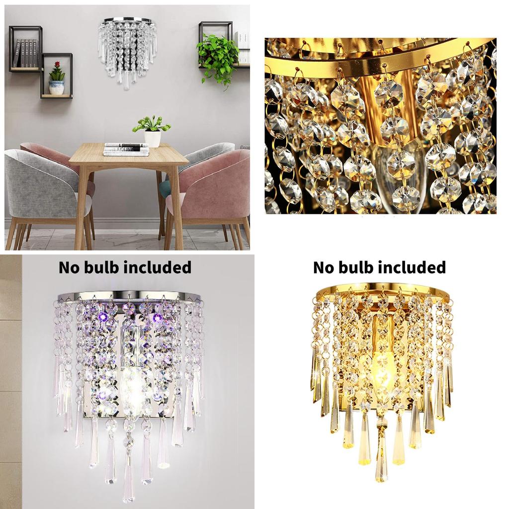 Modern Crystal Wall Lamp With Led Lighting For Home Bedroom And Bedside Use