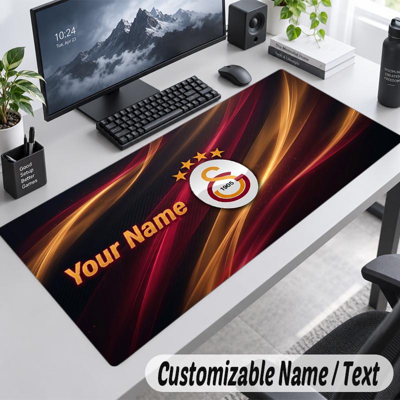 Custom Name Text Mouse Pad Galatasaray FC Personalized Desk Pad For Work And Gaming