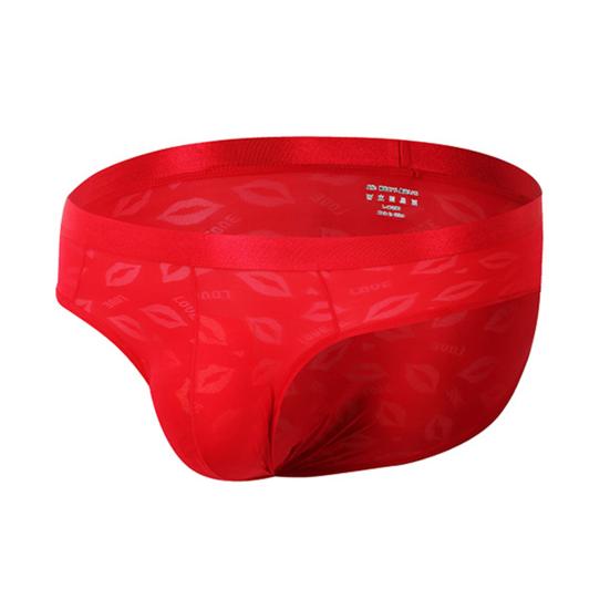 Men Briefs Thin Low Waist Breathable U Convex Solid Color Anti-septic Underwear Elastic