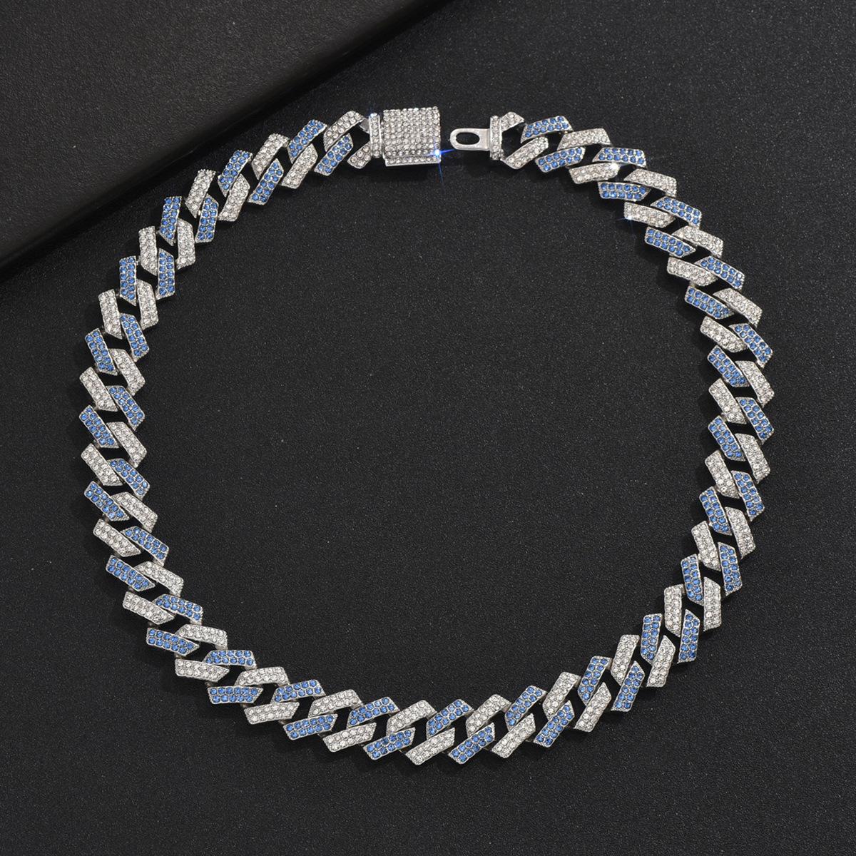 

Модное мужское ожерелье с двойной цепочкой в стиле хип-хоп с бриллиантами