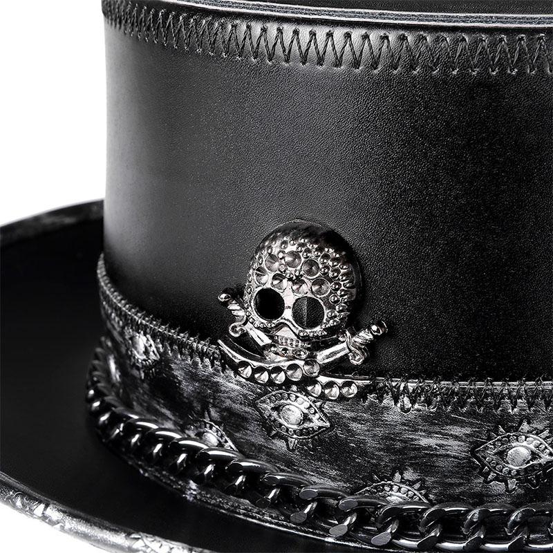 Neuer Trendiger Pestdoktorhut Leder Steampunk Zylinder für Halloween Kostüm Erwachsene Requisiten Cosplay Zubehör Nachtclub Party Geschenk