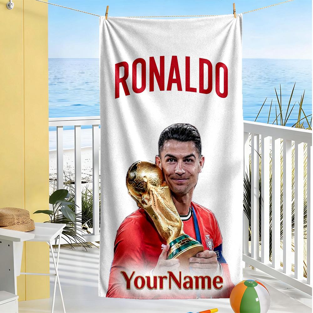 Cristiano Ronaldo Personalized Name Beach Towel Soft Durable Quick-Dry Portable for SwimmingBeachCamping Travel Beach AccessoriesGym
