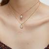 Simple Fashion Stainless Steel Square Shell Pendant Necklace For Women Waterproof Choker Jewelry