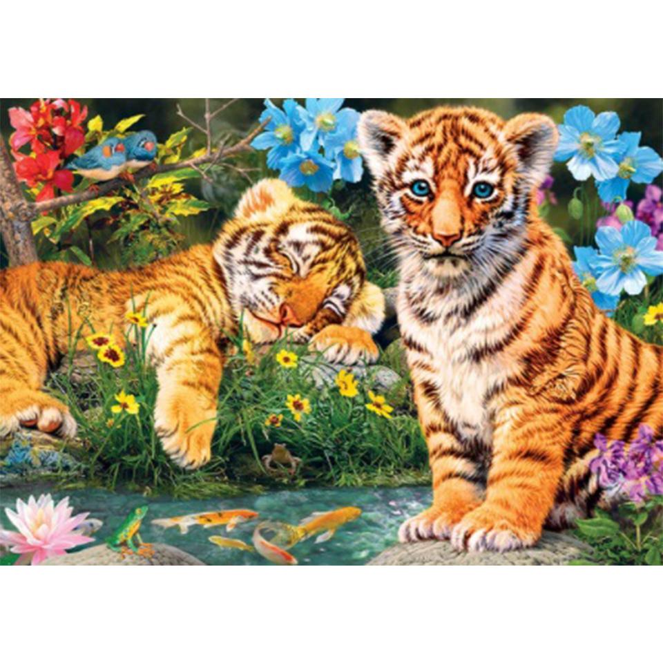 5D DIY алмазная живопись с животными, стразами, тигром, художественная картина, полная Алмазная вышивка, мозаика, набор для вышивки крестом, домашний декор, подарок