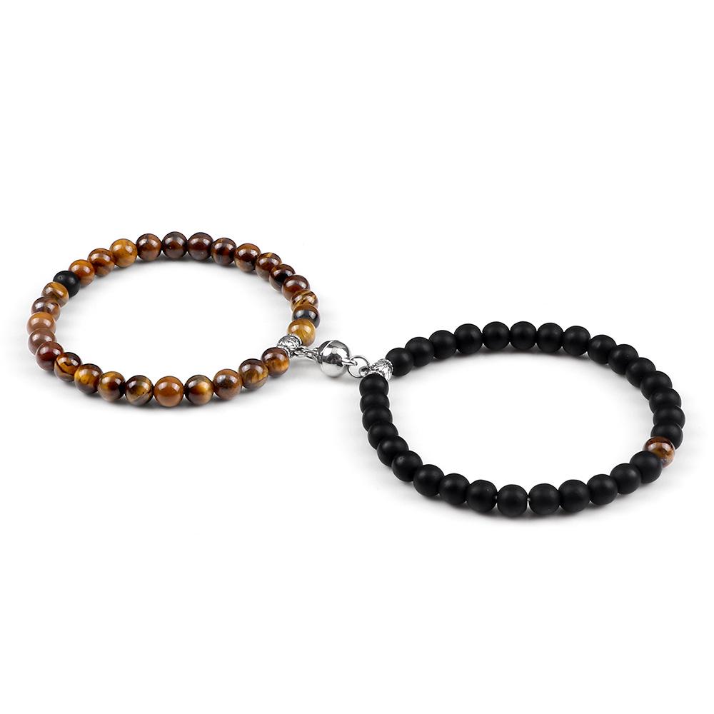 6mm Magnetic Couple Bracelets Set - Memorial Gift for Him & Her
