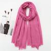 105*190cm One Piece Women Oversize Solid Plain Scarf Shawls Head Wraps Viscose Cashmere Muslim Frayed Hijabs Pashmina