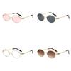 Vintage Metal Retro Sunlight Oval Sunglasses For Men And Women With Uv400 Protection