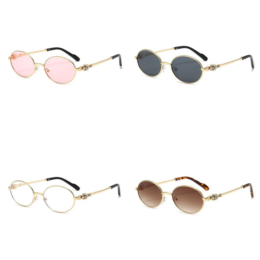 Vintage Metal Retro Sunlight Oval Sunglasses For Men And Women With Uv400 Protection