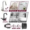Kitchen Sink Faucet Organizer Dish Drain Rack, Rustproof Sponge Stand Adjustable Holder Sink Caddy Gadgets Storage Accessories