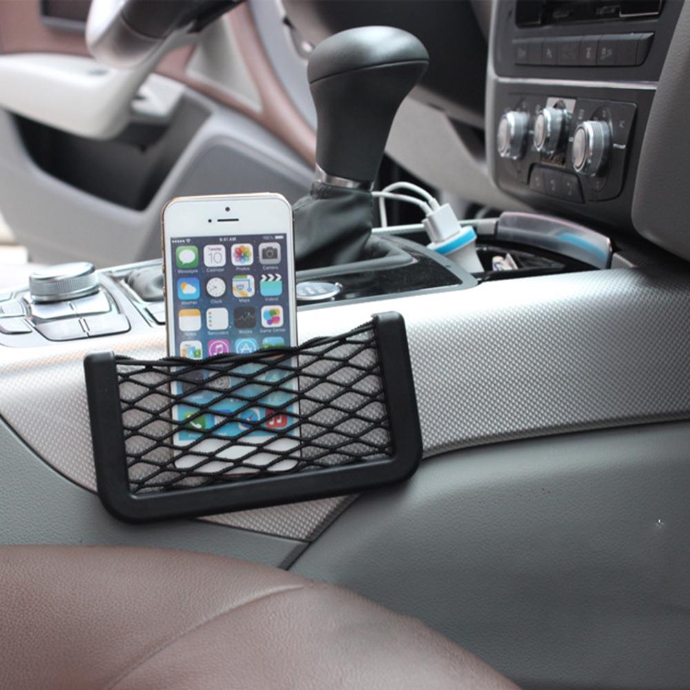 Car Net   Storage Bag Seat Side Back Storage Net Bag Phone Holder     1pcs