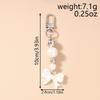 Cute Bowknot Keychain Women Girls Pearl Beaded Key Ring Pendants for Handbag Decor DIY Handmade Key Chain Gifts