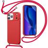 Crossbody Case - BOOLING - for iPhone 17 Pro - Soft Liquid Silicone Red