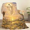 Angelic Blessing Pattern Blanket Soft Throw Blanket for Home Bedroom Bed Sofa Picnic Travel Office Rest Cover Blanket Gift