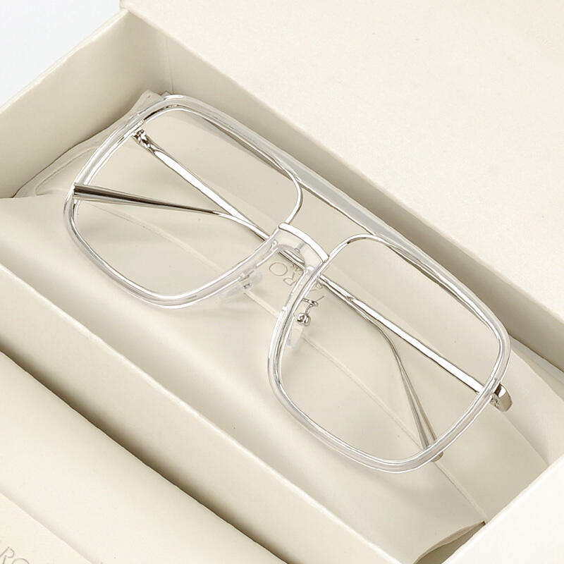 Neo Retro 39501R Overfit Two-Bridge Horn-Rimmed Glasses C2 Transparent