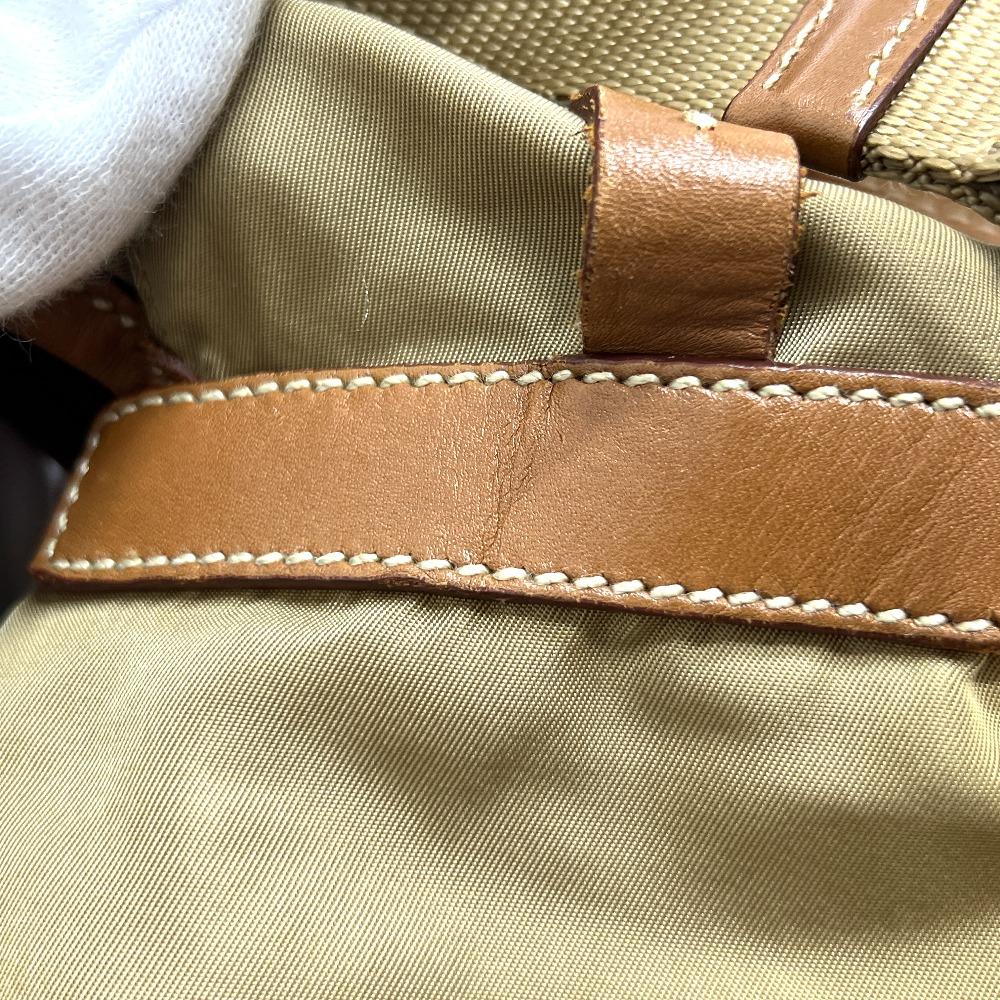 PRADA Logo Plate W Pocket Backpack Backpack Nylon Brown/SilverHardware