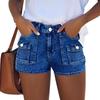Shorts Clássicos Versáteis de Jeans Feminino de Cintura Alta