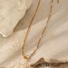 Colorful Natural Stone Titanium Steel Pendant Necklace Women Multi Layer Fashion Chain Collarbone Jewelry Gift