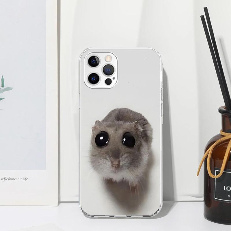 

Funny Sad Hamster Meme Phone Case For Iphone 17 Air 16 15 Plus 16E 14 Pro Max 13 Mini 12 11 7 8 SE Fundas Soft Back Cover 17 Air iPhone 14 Plus