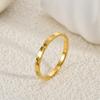 6-10 Size Gold Color Engraved Stainless Steel Ring, Suitable for Women's Simple Daily Wear, Holiday Party Jewelry Gifts