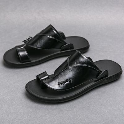 Módní letní sandály na špičce pravá kůže Pánské pantofle Pánské boty 2024 Nové slip on Ležérní boty Outdoor Pánské skluzavky Pohodlné plážové sandály