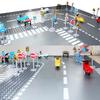 Non-Toxic Moc City Traffic Road Signs Signal Light Building Block Bike Bicycle Scooter Motorcycle Vehicle Scene Construction Accessories