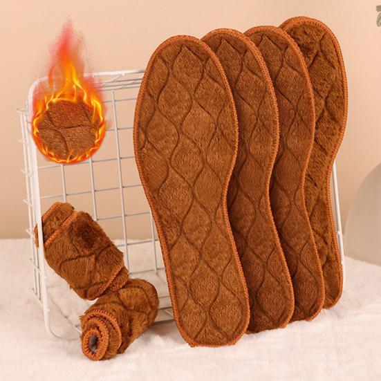 2 Pairs Fall Winter Shoe Insoles Thickened Warm Cozy Insoles for Men Women Cold Weather Foot Warmers