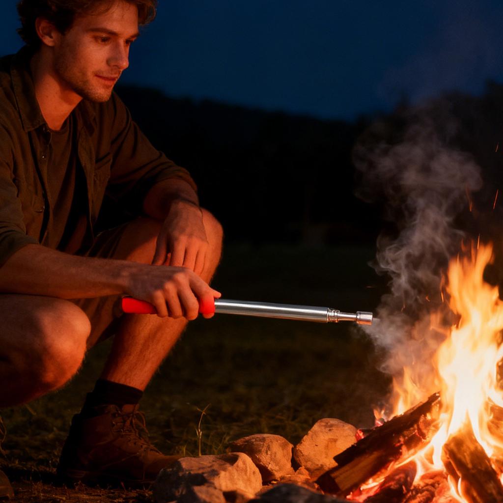 Stainless Steel Fire Blow Tube - Portable Fire  Tool For Camping, Picnics & Outdoor Adventures