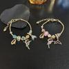 Accessories Gold Snake Chain Charm Bracelet Ballerina Mermaid Tail Cowrie Shell DIY Beaded Bracelet Girls Fashion Dance Jewelry