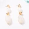 Cold feeling retro irregular metal resin splicing long drop earrings gentle premium women's earrings