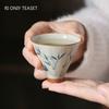 1 Pc Chinese Hand-painted Bamboo Leaf Tea Cup Handmade Ceramic Tea Bowl Teaware Master Porcelain Teacup Meditation Cup 45ml
