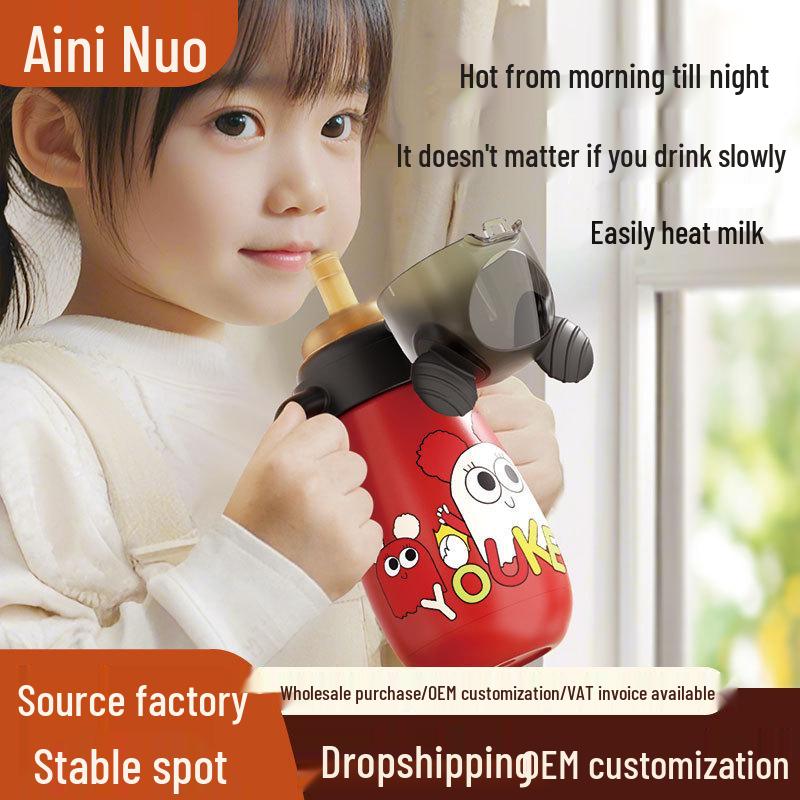 

Children s Insulated 316 Stainless Steel Straw Cup for Ages 1+ – Perfect for On-the-Go Hydration 300ml темно-сірий