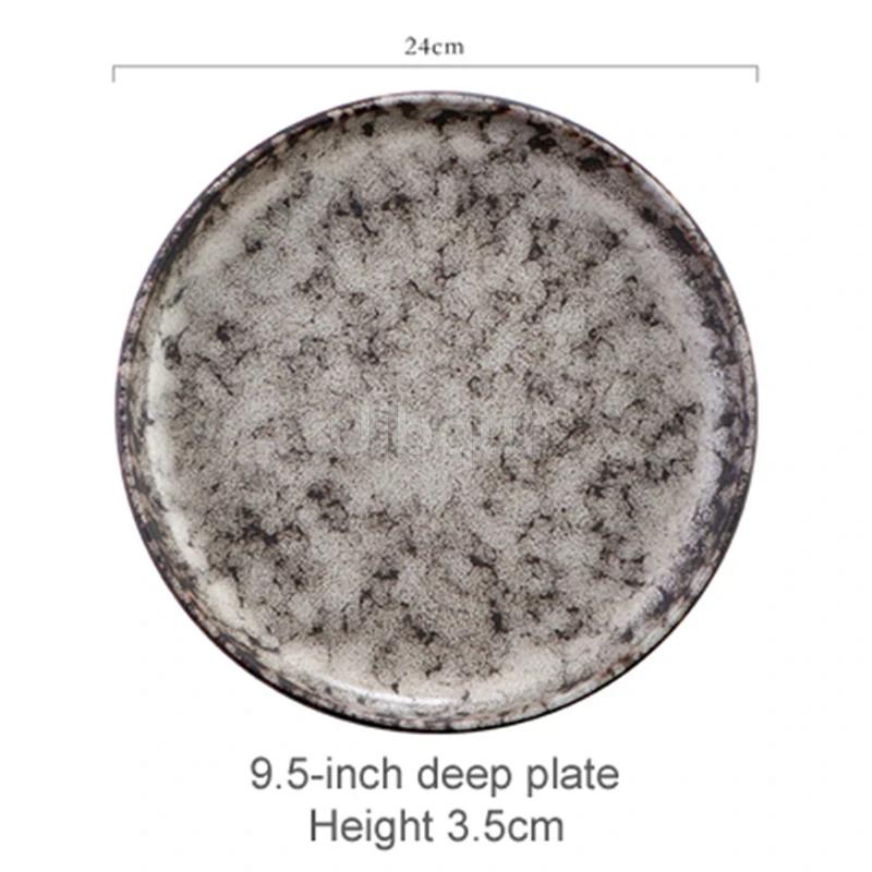 Creative and beautiful ceramic plates serving plate Retro tableware Western plate With steak for breakfast plates Japanese plate
