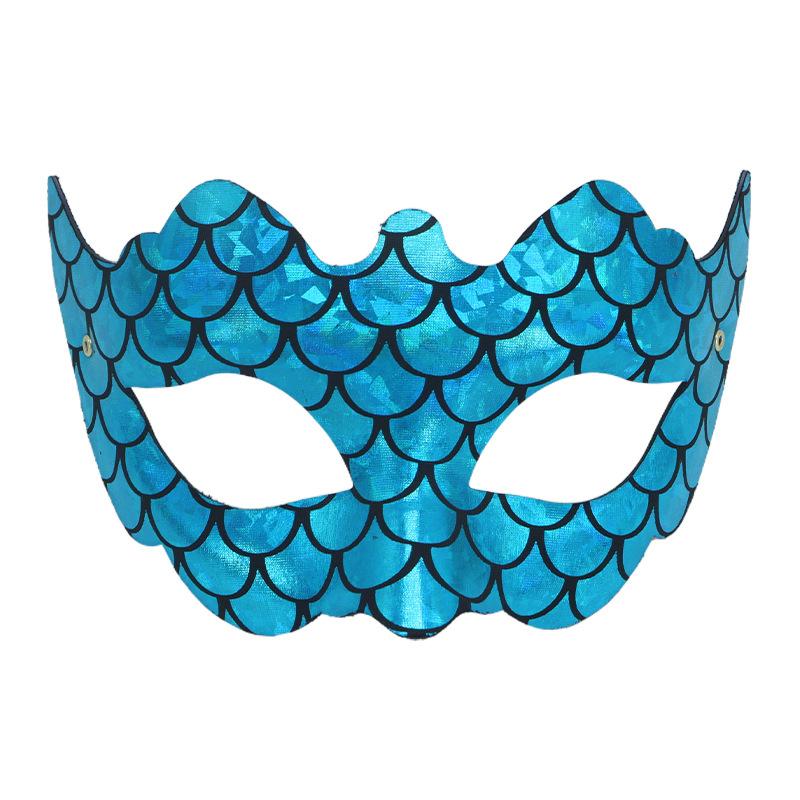 

Iridescent Mask Lightweight Party Performance Prop Women Costume Mask Mystical Fish Scale Mask For Themed Parties Prom світло-синій колір