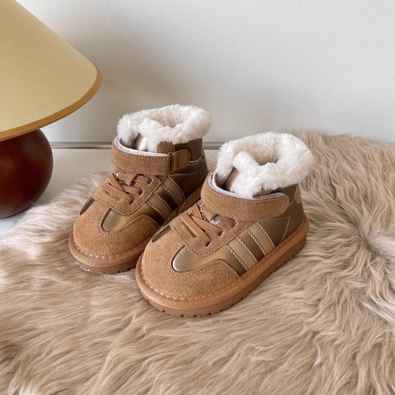 Ghete Scurte pentru Bebeluși pentru Copii Iarnă Plus Catifea Pantofi Groși din Bumbac pentru a Menține Caldura Pantofi de Zăpadă Anti-lovire pentru Copii Băieți