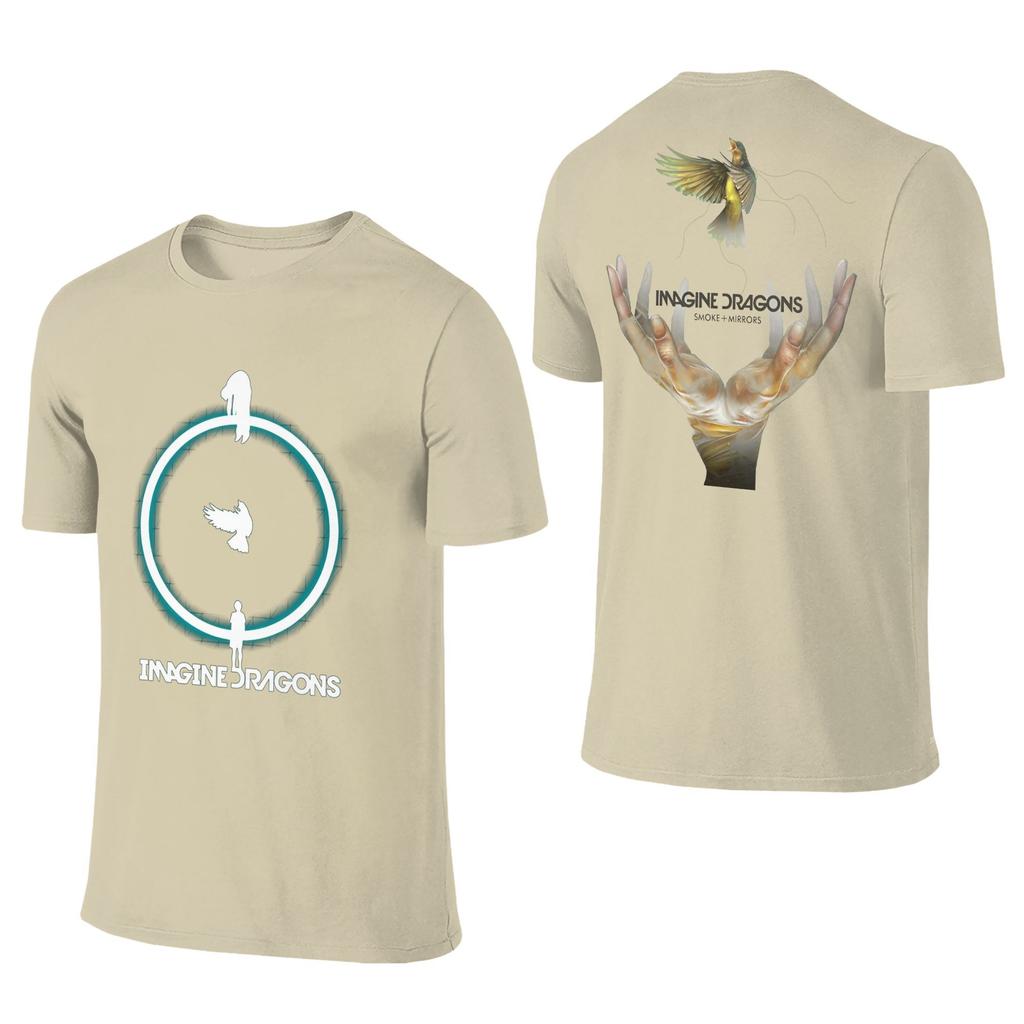 Imagine Dragons Band T-Shirt Man Loom Tour Streetwear Cotton T-Shirts Summer O Neck Novelty Tee Shirt Custom Logo Big Size Tops