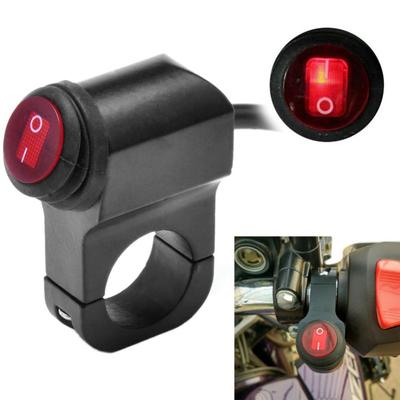 LMoDri Waterproof 12V Motorcycle 7/8" 22mm Handlebar Switches Motorbike Headlight Hazard Brake Fog Lights -OFF- Switch