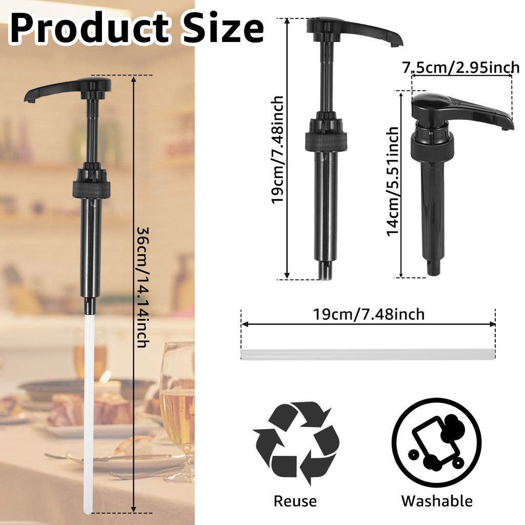 6Pcs Coffee Syrup Pump Reusable Pump Bottle Dispenser 10CC No Dripping Pressed Coffee Syrup Pump Dispenser with Mouth Cover